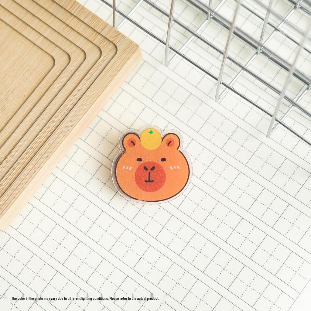 Capybara Acrylic Double-Sided Multifunctional Clip Folder with Sticky Note Holder
