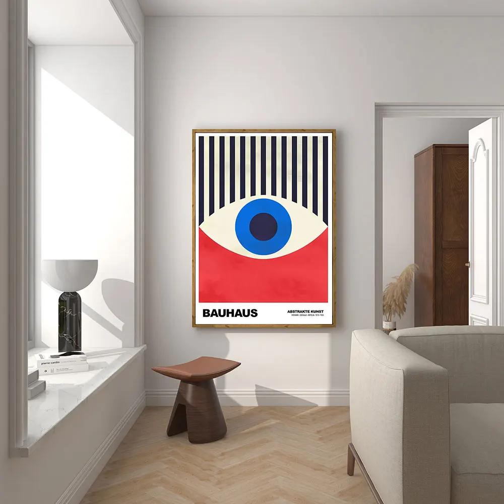 Modernist Bauhaus Geometric Canvas Poster Living Room Wall Art Retro Prints Mid Century Home Decorative Wall Art Painting