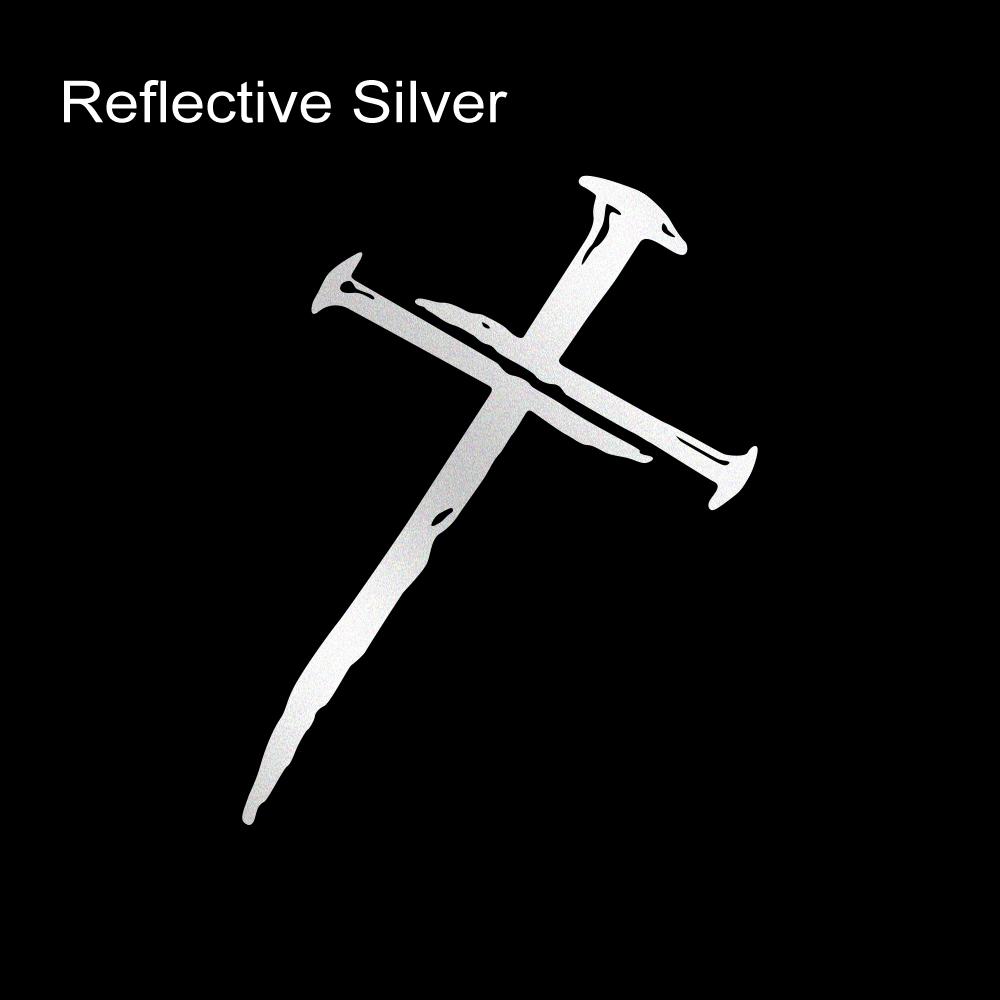 Creative Car Sticker Cross Nail Design Vinyl Decal Waterproof Reflective Sticker Personalized Car Styling Decorative Accessories