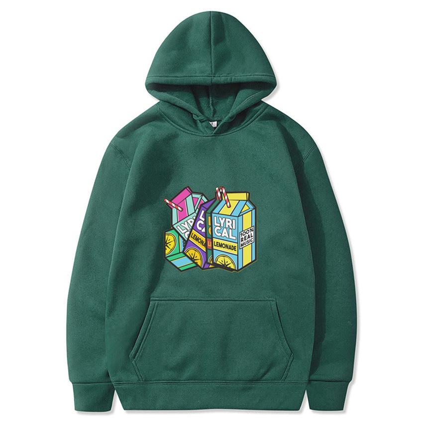 Lyrical Lemonade Lemon-Print Fleece-Lined Hooded Sweatshirt for Men and Women