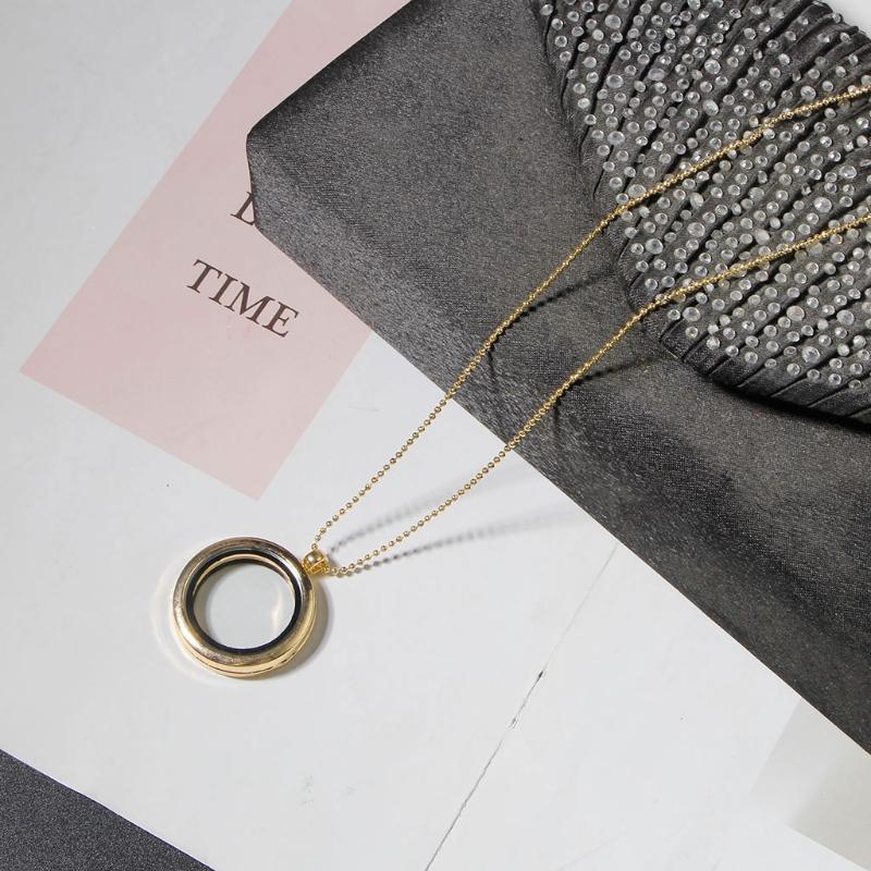 Locket Necklace Diy Floating Round Locket Pendant Live Floating Memory Necklace Suitable for Women's Friendship Necklace