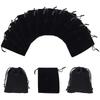 50 Pcs Black Velvet Drawstring Bags Jewelry Pouches Wedding Party Favor Gift Bags