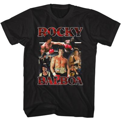 Tričko Rocky Balboa Film Více Rocky Stallone Koláž Nové Černá Bavlna Merch Unisex Tričko