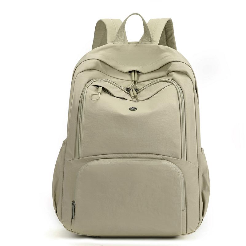 Schoolbag Casual Backpack Women's Large Capacity Outdoor Commuter Backpack Fashion Lightweight Versatile Solid Color Storage Computer Bag