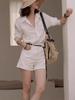 2026 Spring European Women's White Embroidered Loose Casual Shirt, French Design, Round Neck