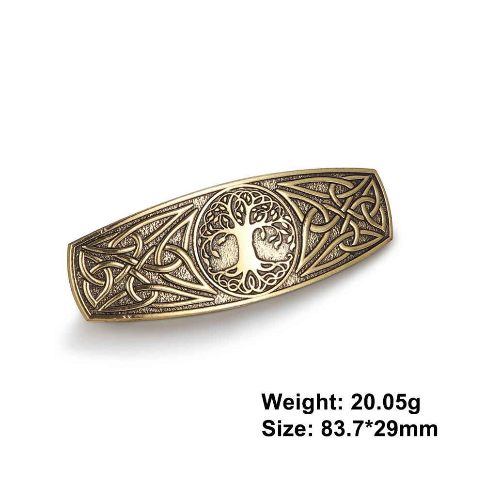 Teamer Vintage Barrette Celtics Knot Hair Clip for Women Viking Tree of Life Nordic Hairpins Wicca Jewelry Hair Accessories Gift