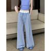 Plaid Casual Pants Women's Summer New Loose Straight Drape Floor Wide-leg Trousers