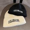 Trendy brand wool hat men's autumn and winter warm big head circumference versatile colorado embroidery knitted bag hat women
