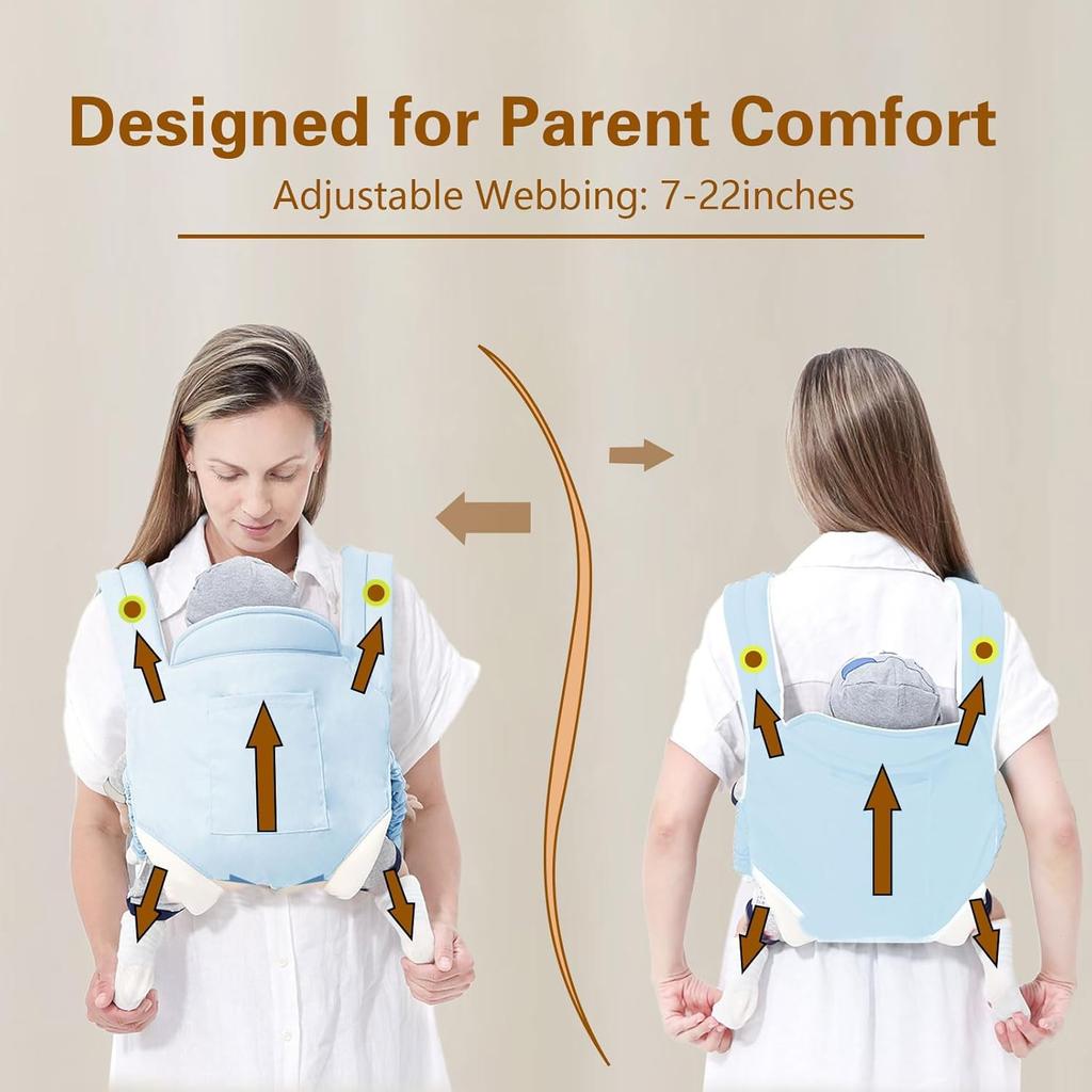 Breathable Baby Carrier, Newborn To Toddler, with Adjustable Hip Seat, 7-45 Lbs