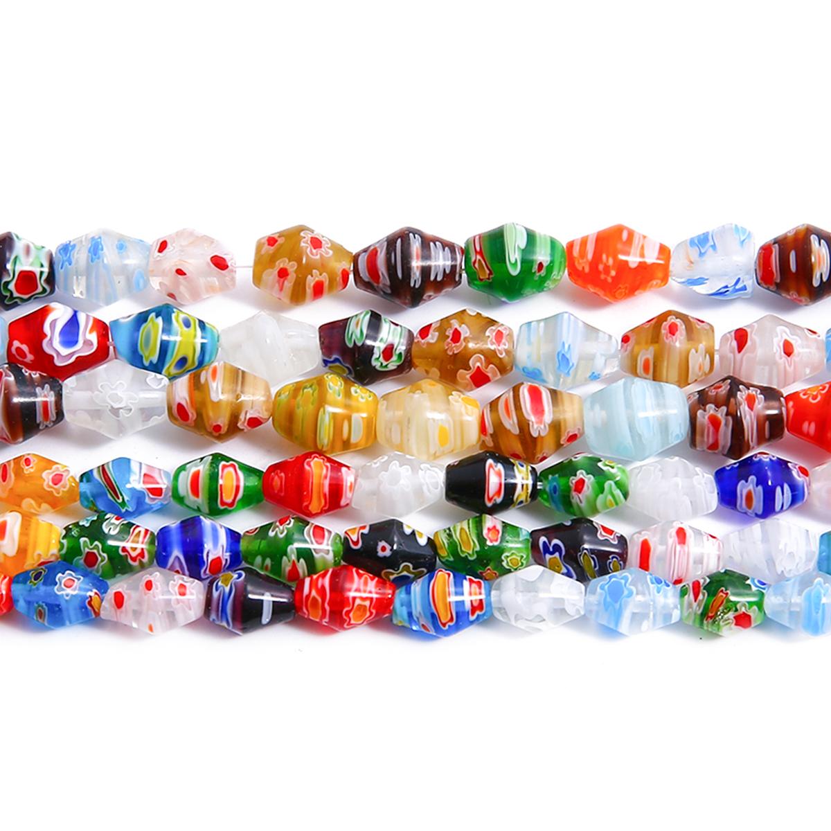 

Многоцветные геометрические свободные стеклянные бусины лэмпворк для изготовления ювелирных изделий 8x10mm 38pcs разноцветный