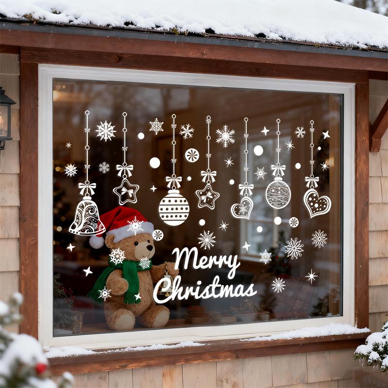 Christmas Ball Electrostatic Stickers, Shop Festival Decorations, Window Decorations, Glass Door Atmosphere Stickers