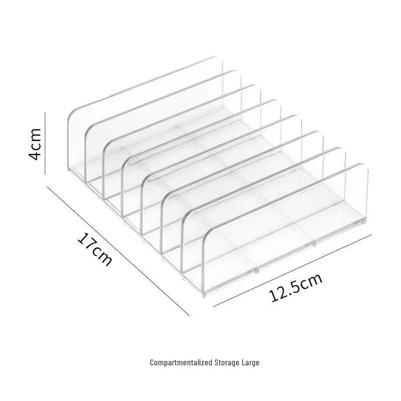 Şeffaf Dikey Makyaj Düzenleyici: Far, Allık, Pudra Saklama Kutusu Bölücü Stand