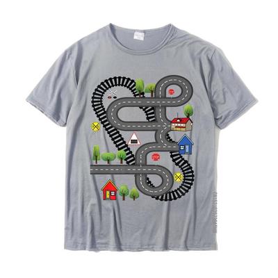 Car Train Road Track Toy Playmat Back Design Funny Dad Premium TShirt Gift T Shirt For Men Fashionable Cotton T Shirt Funny