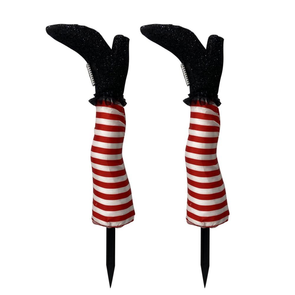 1PCS Halloween Decoration Evil Witch Leg Decoration Inverted Evil Witch Feet Boots Stakes Courtyard Lawn Outdoor Garden Props