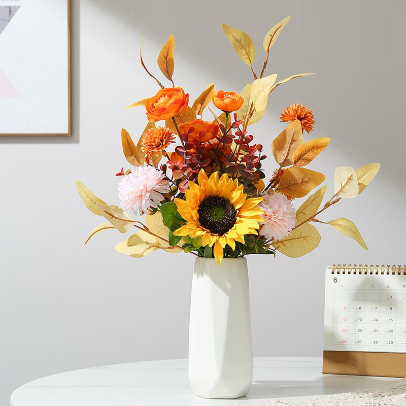 Artificial Flower Arrangement with Ceramic Vase