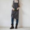Solid Color Japanese Minimalist Kitchen Apron Cotton Household Waterproof Apron  Restaurant