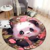 Panda and Floral Design for Cozy Living Spaces Round Carpet for Home Sofa Bedroom, Gift