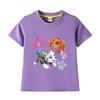 PAW Patrol Girls' Cartoon Print Short Sleeve Cotton T-shirt, Round Neck Pullover, Summer New Arrival