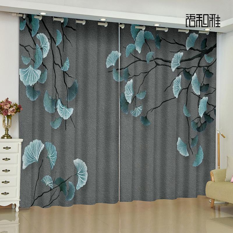 2 Paneel Chinesischer Vorhang Kran Landschaft Vorhang für Schlafzimmer Wohnzimmer Raumhohe Fenster Jalousien cortinas Ösenaufhängung