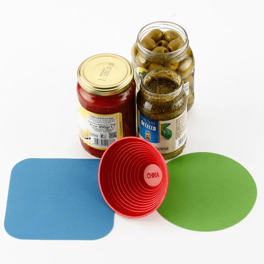 1/1pcs Rubber Can Opener Jar Opener Gripper Pads Non-Slip Silicone Jar Grippers For People With Low Strength Kitchen Gadgets