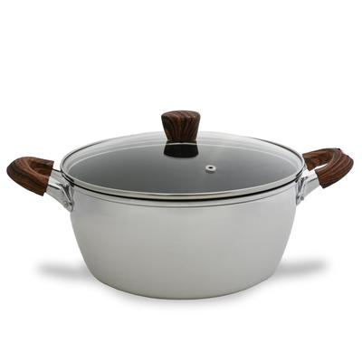 Every U. Titanium Coated Double-Handled Pot, 26cm, with Glass Lid. Features a Non-stick Fluororesin Coating, Suitable for Gas and Induction Cooktops,