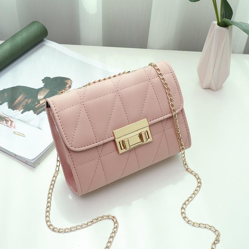 

One shoulder crossbody chain small square bag versatile casual women s bag розовый