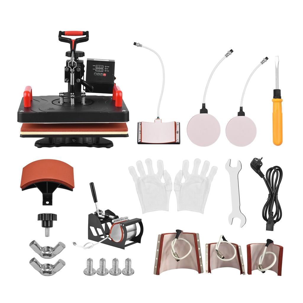 Multifunctional 8 In 1 Heat Press Machine 360 Degrees  Rotatable Hot Transfer Sublimation Digital Pressing
