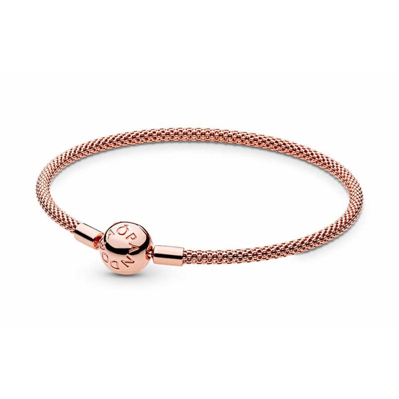 Pandora MOMENTS ROSE woven bracelet for women 586543-21 золотой