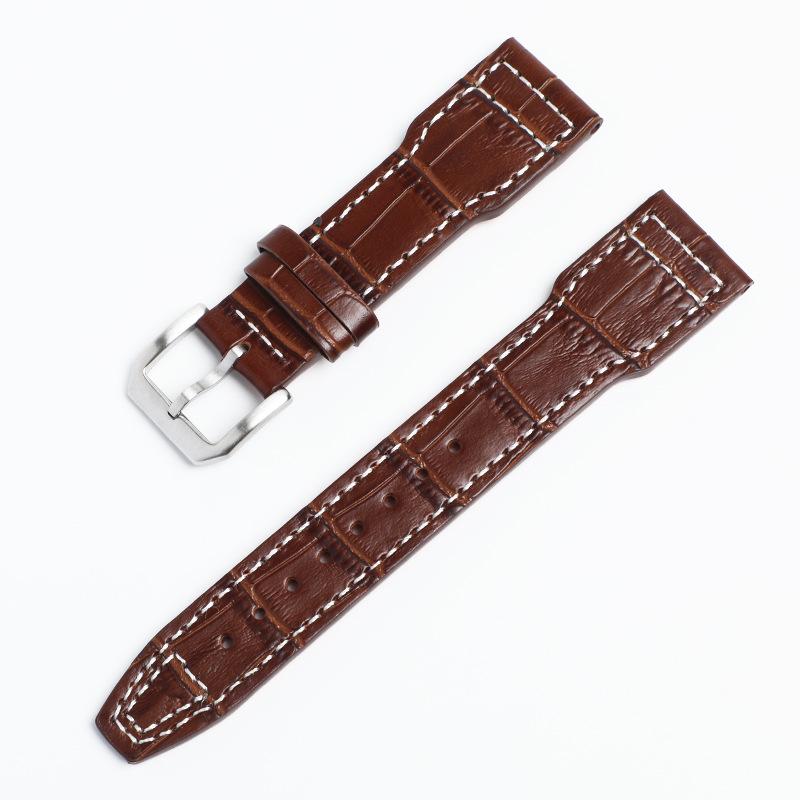 Wan Guo Top Layer Leather Bamboo Pattern Watch Strap for IW Little Prince Pilot Series (20mm, 21mm, 22mm)