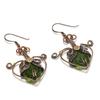 Moldavite Earrings, 999 Copper Wire Wrapped Gemstone Jewelry, Handmade  Earrings For Mother Day