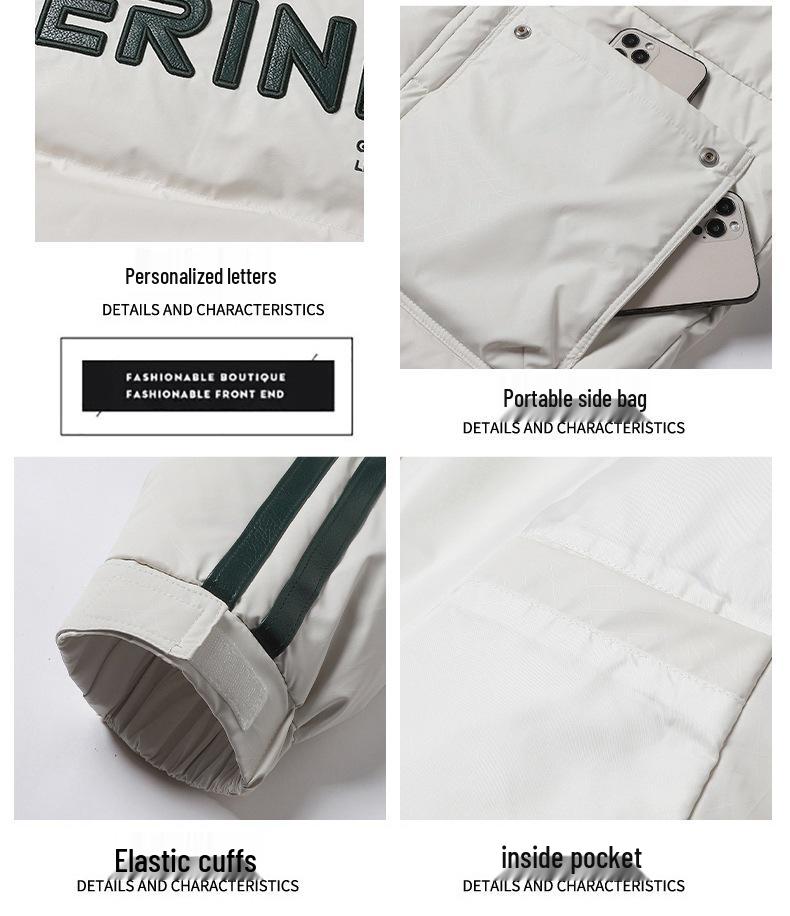 2024 Men's Loose Fit Hooded Down Jacket - Trendy, Casual, Versatile, and Thick, with White Duck Down.