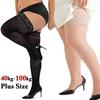 Plus Size Stocking Sexy Lace Thigh High Knee Stockings Lingerie Women Transparent Elastic Socks Leggings Nylon Temptation Medias