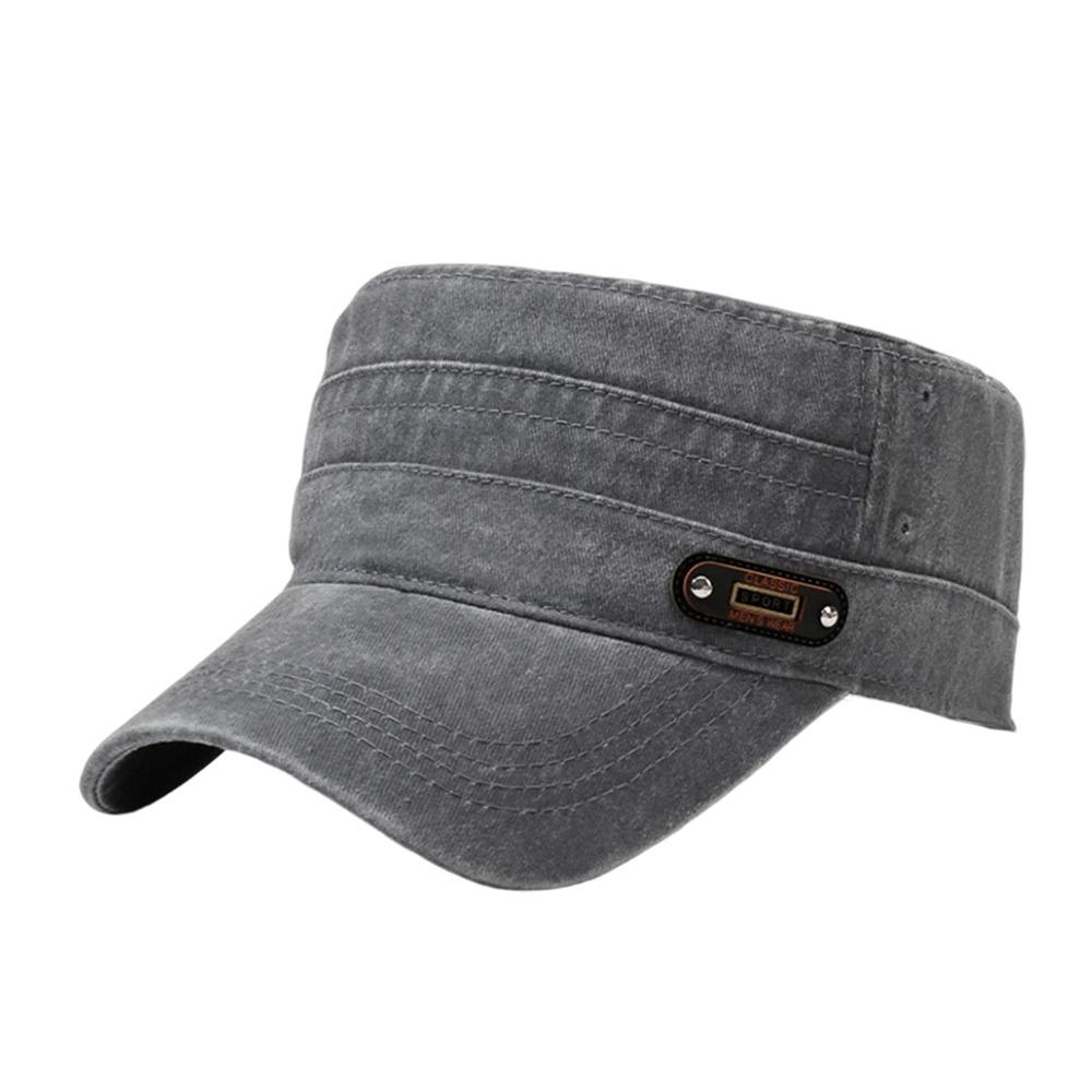 Fashion Anti-UV Fishing Hat Casual Retro Sun Hat Polyester Outdoor Sunscreen Flat Top Hat Men Women