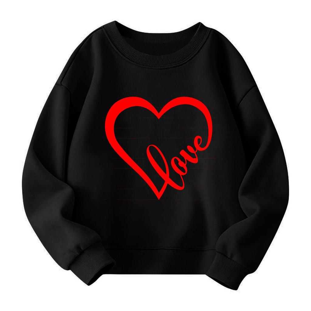 Mädchen Rundhals-Pullover für Kinder Bedruckte Baby-Oberteile Valentinstag