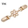 Clothing Fasteners Clip Hollow Flower Cardigan Sweater Clip, Vintage Women with Retro Shawl Brooch Faux Pearl, Cincher for Dress Pants Scarves