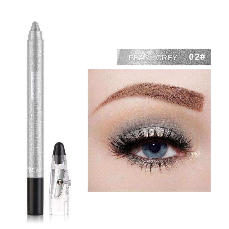 DragonRanee 12-Color Pearlescent Eyeshadow & Lipstick Pencil - Non-Smudging, Sharpenable, Fine Glitter Foam Pen