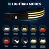 USB Rechargeable COB LED Headlamp,Motion Sensor Headlight with Built-in Battery,Bright Head Flashlight,Outdoor Camping Hiking