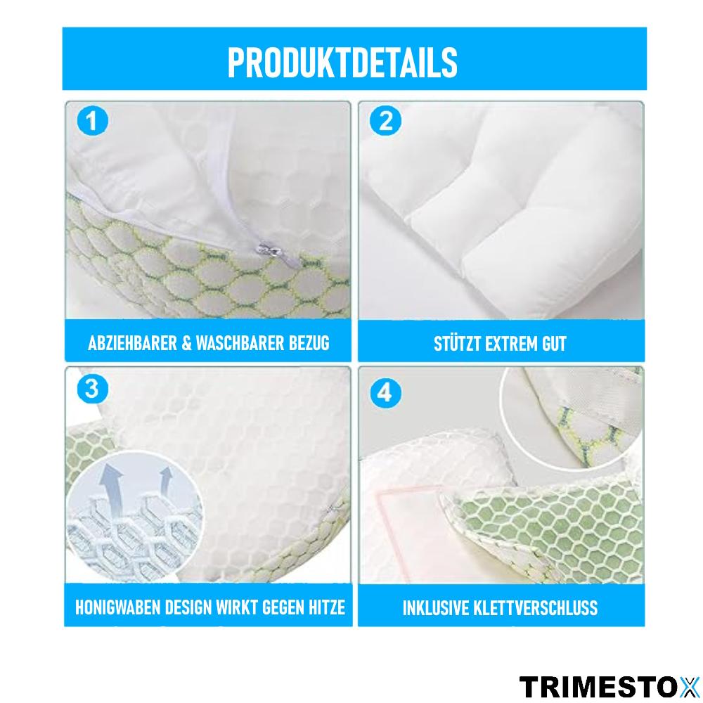 TRIMESTOX Schwangerschaftskissen Stillkissen U-förmig Körper Lagerungskissen