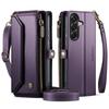 Crossbody for Samsung Galaxy A37 A57 Leather Wallet Case RFID Blocking 10 Card Holder Zipper Pocket Magnetic Flip Wristlet Strap