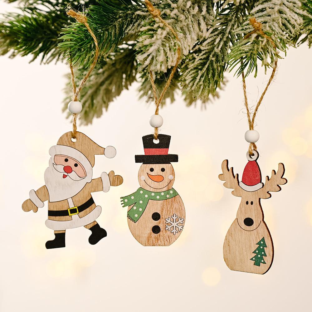Wooden Christmas Charming Decor Set Featuring Adorable Santa Claus And Sleigh Designs Perfect For Cheer Holiday