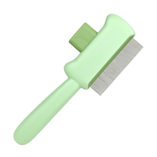 

Self Cleaning Cat Brush Pet Grooming Comb with Stainless Steel Dense Teeth Detangling Comb Removes Loose Fur for Dogs Cats Flea Removal зелений