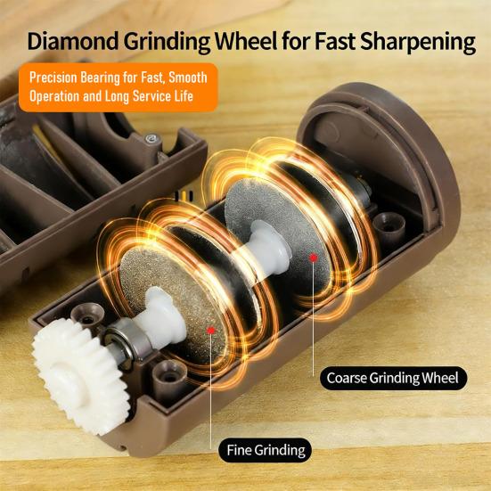 Electric Knife Sharpener Automatic Knife Sharpener Abrasives for Quick with Diamond Double Sided Sharpening Polishing Professional