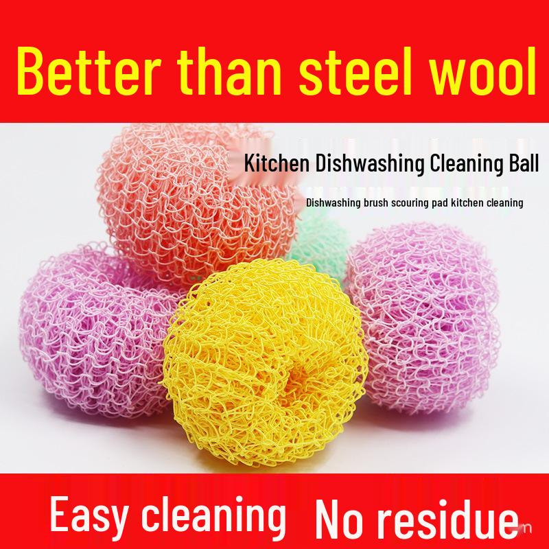 

Colorful Nano Cleaning Ball: Non-Shedding, Removable, Washable Dish Brush & Pot Scouring Pad for Kitchen Use Nano Cleaning Ball (Single) рожевий