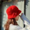 Winter Knitted Hat Wool Hat Fleece Warm Ear Protection Fashion Soft Comfortable Basin Hat Bucket Hat Hand Crocheted Ladies
