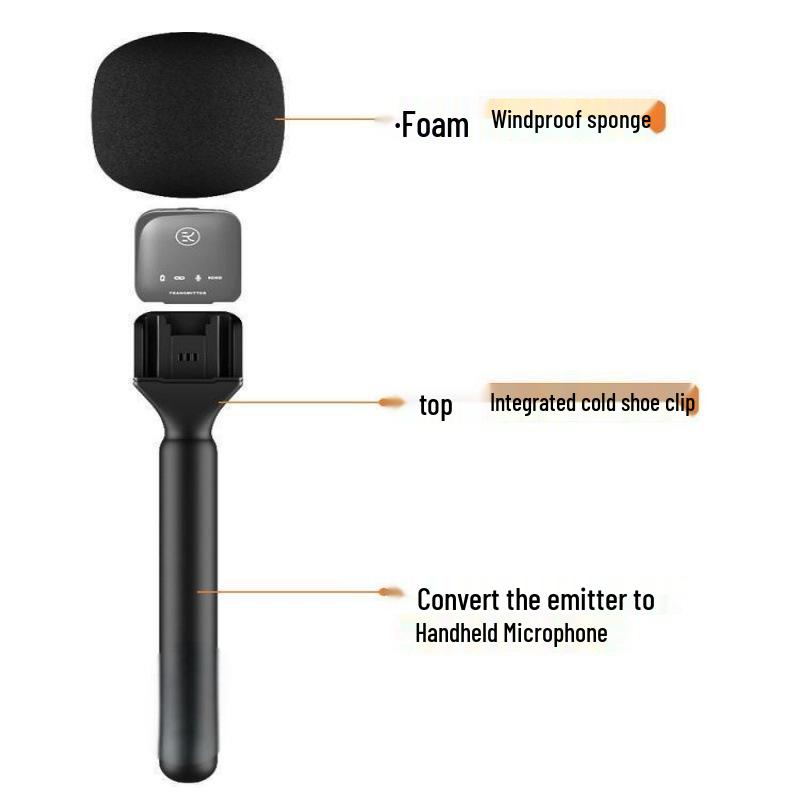 Universal Lavalier Street Reporter Microphone and Handheld Pole for Interviews
