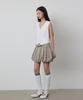 Kwinseulaebis Pumpkin Check Banding Balloon Mini Skirt