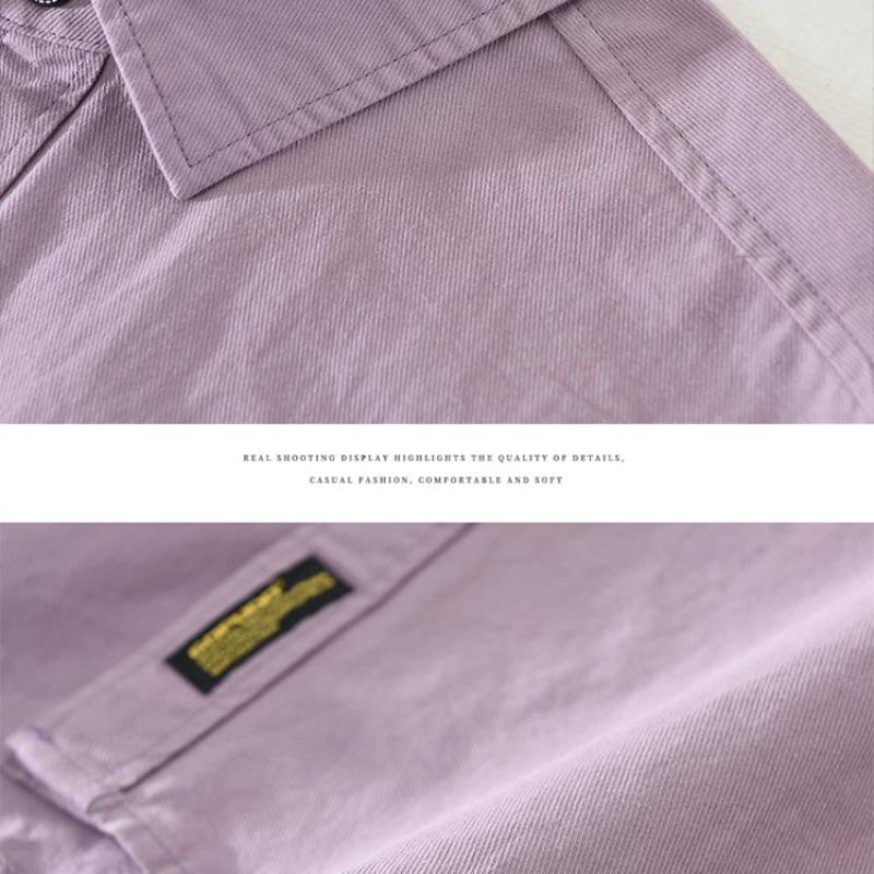 Casual Shirts for Men Japanese Style Green Long Sleeve Shirt Turn-down Collar Pure Cotton Shirt Spring and Summer New Men Tops