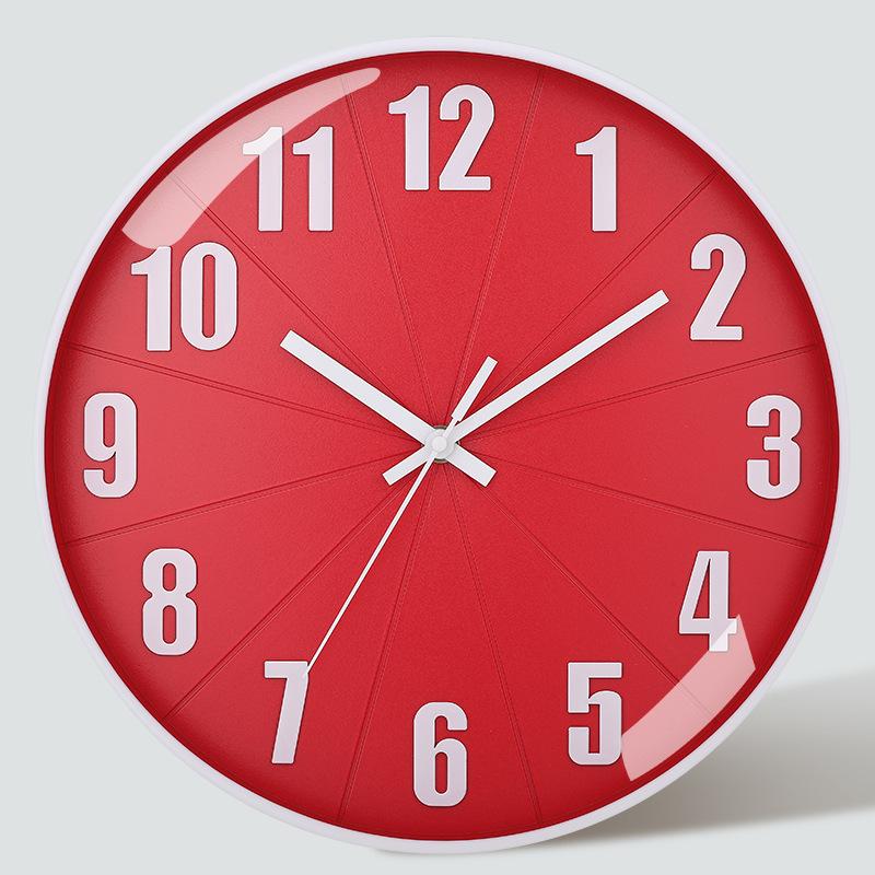 12 Inch 30CM Silent Wall Clock, Creative and Fashionable, Three-dimensional Digital Minimalist Clock for Home Living Room