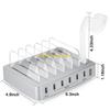 W89C Metal USB Charging Station Fast Multi-USB Charging Station Black/Silver