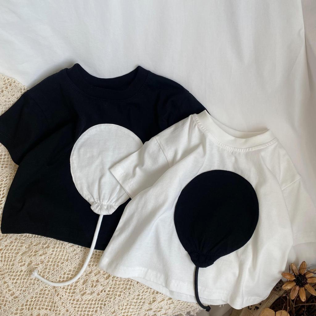 Korean Style Kids' 3D Balloon T-Shirt - Summer Short-Sleeve, Skin-Friendly Tee for Boys and Girls